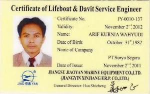 Certificate Lifeboat arif
