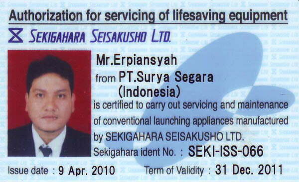 Certificate Lifeboat erpin-sekigahara